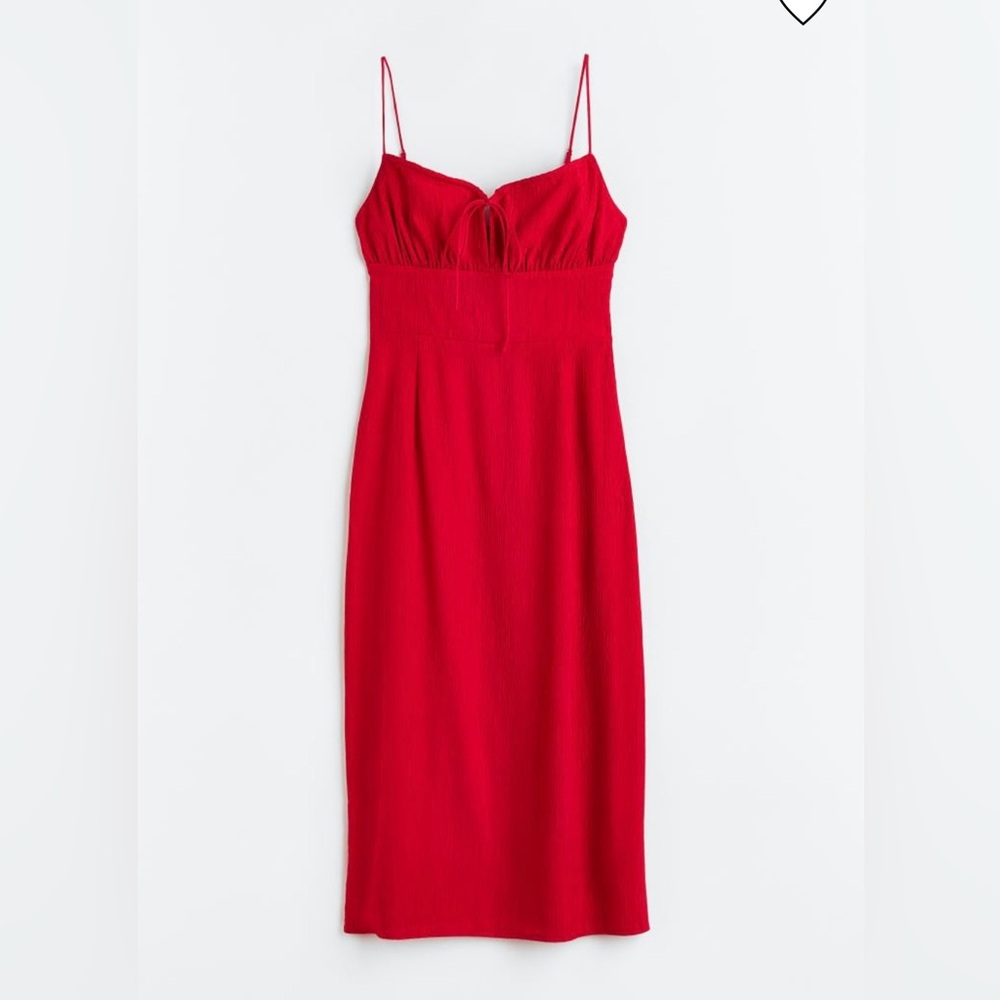 H&M Red Smocked Tie-Detail Dress! BNWT! Plus Size